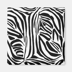 Kühnes Schwarz-Weiß-Zebramuster Magnet