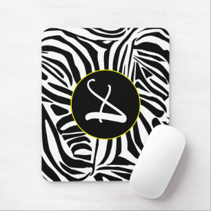 Kühnes Schwarz-Weiß-Zebramuster Mousepad