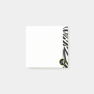 Kühnes Schwarz-Weiß-Zebramuster Post-it Klebezettel