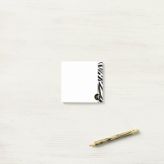 Kühnes Schwarz-Weiß-Zebramuster Post-it Klebezettel (Auf Schreibtisch)