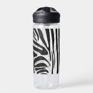 Kühnes Schwarz-Weiß-Zebramuster Trinkflasche