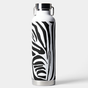 Kühnes Schwarz-Weiß-Zebramuster Trinkflasche