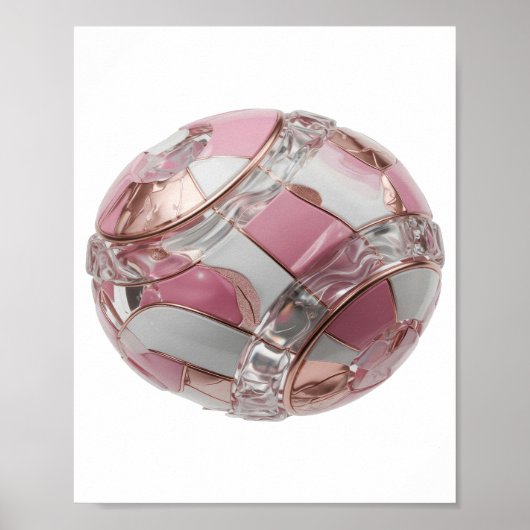 Kühnes Silber ABSTRACT ART Design Poster (Vorne)