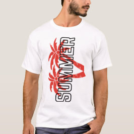 Kühnes Sommer Grafik T-Shirt | Rot tropisch 