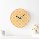 Kühnes Sommerbouquet Große Wanduhr (Zuhause)