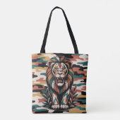 Kühnes Tarnlöwendesign Tasche (Rückseite)