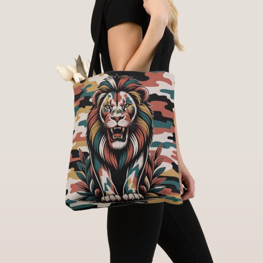 Kühnes Tarnlöwendesign Tasche (Von Nahem)