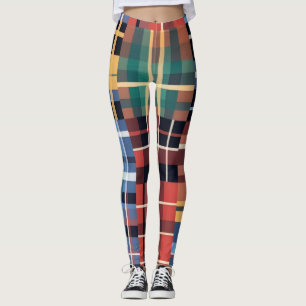 Kühnes Tartan-Mischmuster Leggings