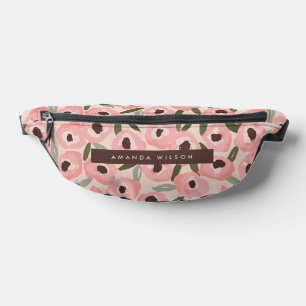 Kühnes, tintenfleckiges Blumenmuster Handgezeich Bauchtasche