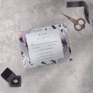 Kühnes Violett-Pflaume-Mauve-Blumen-Abstrakt RSVP Karte