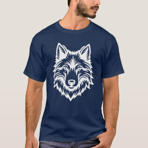 Kühnes Wildwolf-Kopf-Logo-Grafikdesign T-Shirt