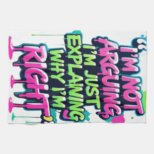 Kühnes Zitat Neon Graffiti Design Geschirrtuch