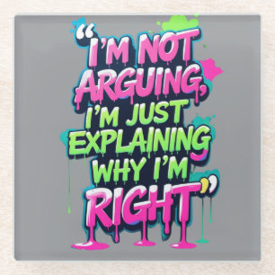 Kühnes Zitat Neon Graffiti Design Glasuntersetzer