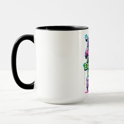 Kühnes Zitat Neon Graffiti Design Tasse (Links)