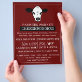 Kuhportrait, Käsemongerwerbung Flyer (Hand)