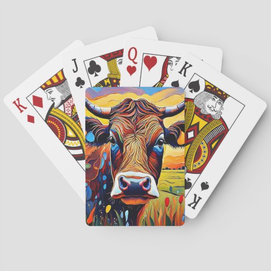 Kuhporträt 1 spielkarten (Rückseite)
