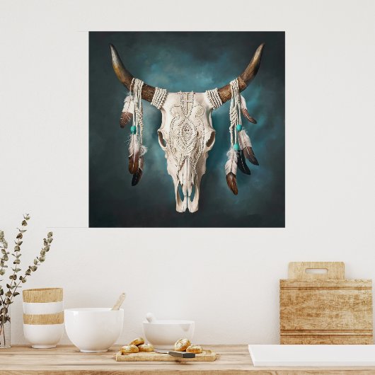 Kuhschädel 1 poster (Küche)