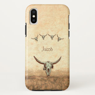 Kuhschädel Braun Western Country Rustikal Stil Case-Mate iPhone Hülle