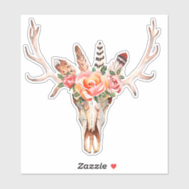 Kuhschädel Country Hütte Laptop Cutout Vinyl Aufkleber