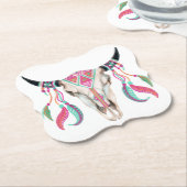 Kuhschädel mit Dream Catchers Untersetzer (angewinkelt)