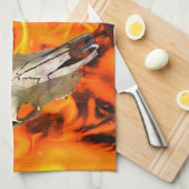 Kuhschädel und Feuer Küchentuch (Viertel Falte)