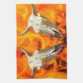 Kuhschädel und Feuer Küchentuch (Vertikal)