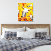 Kuhschädel und Feuer Leinwanddruck (Insitu (Schlafzimmer))