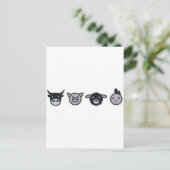 Kuhschaf Postkarte (Stehend Vorderseite)