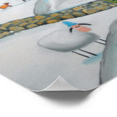 Kuhschaf Winterschneeszene naive Volkskunst Poster (Ecke)