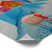 Kuhschaf Winterschneeszene Volkskunst Poster (Ecke)