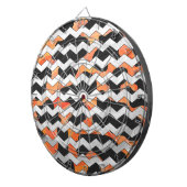 Kuhschwarz und orange Zickzack Dartscheibe (Vorderseite rechts)