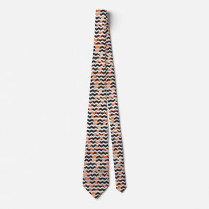 Kuhschwarz und orange Zickzack Krawatte