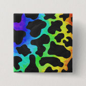 Kuhschwarz und Regenbogen Geschenke Button (Vorderseite)