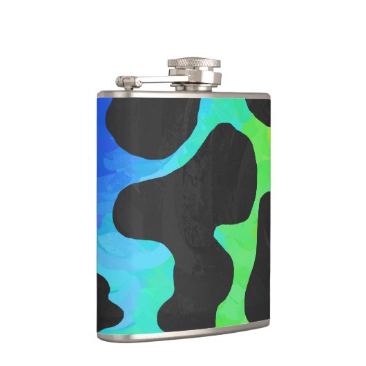 Kuhschwarz und Regenbogen Geschenke Flachmann (Rechts)