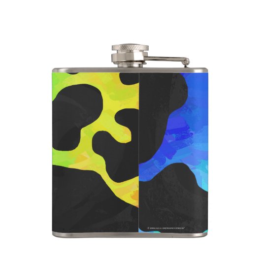 Kuhschwarz und Regenbogen Geschenke Flachmann (Rückseite)