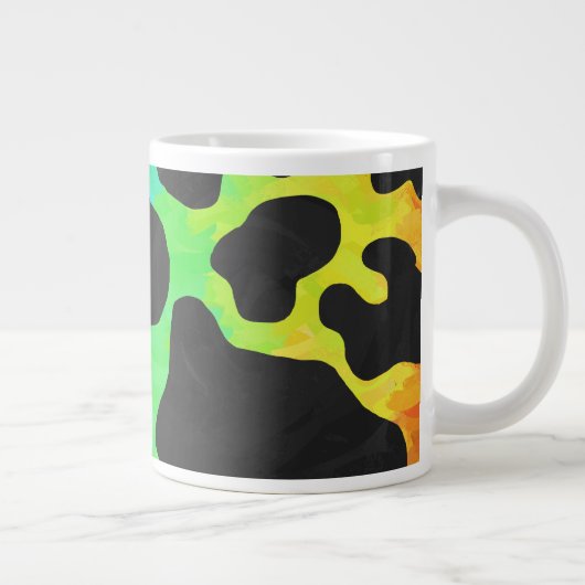 Kuhschwarz und Regenbogen Geschenke Jumbo-Tasse (Rechts)