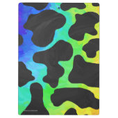 Kuhschwarz und Regenbogen Geschenke Klemmbrett (Rückseite)