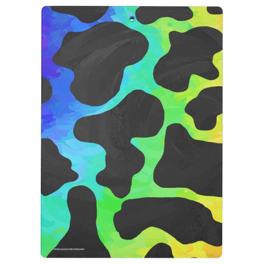 Kuhschwarz und Regenbogen Geschenke Klemmbrett (Rückseite)