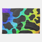 Kuhschwarz und Regenbogen Geschenke Küchentuch (Horizontal)