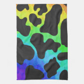 Kuhschwarz und Regenbogen Geschenke Küchentuch (Vertikal)