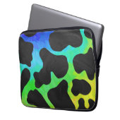 Kuhschwarz und Regenbogen Geschenke Laptopschutzhülle (Vorderseite Links)