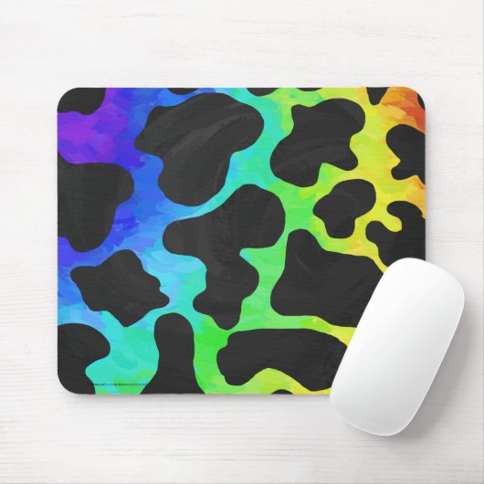 Kuhschwarz und Regenbogen Geschenke Mousepad (Mit Mouse)