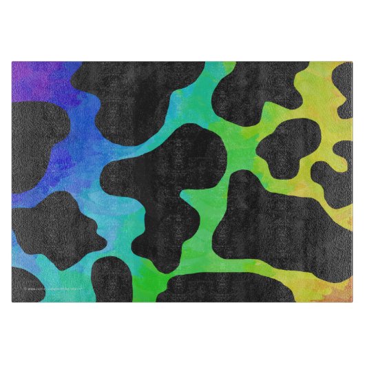 Kuhschwarz und Regenbogen Geschenke Schneidebrett (Vorderseite)