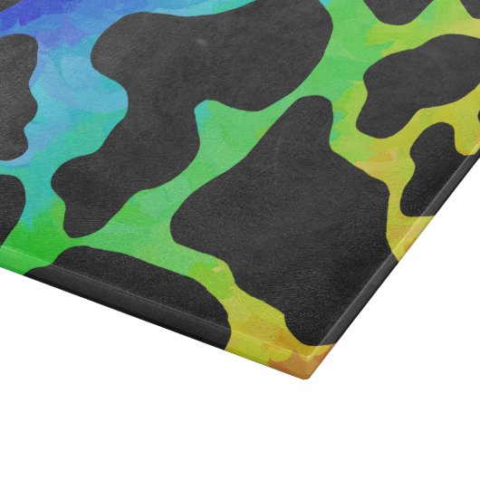 Kuhschwarz und Regenbogen Geschenke Schneidebrett (Ecke)