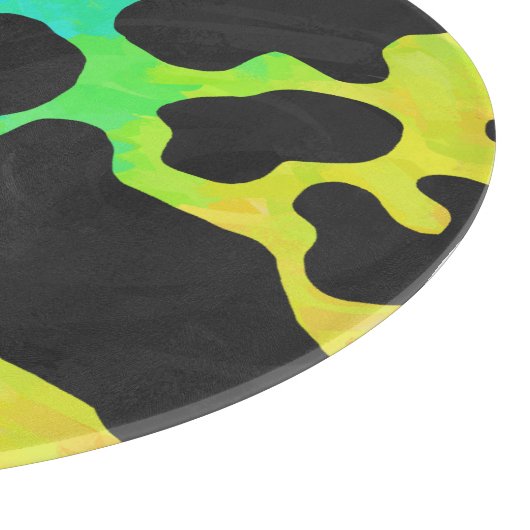 Kuhschwarz und Regenbogen Geschenke Schneidebrett (Ecke)