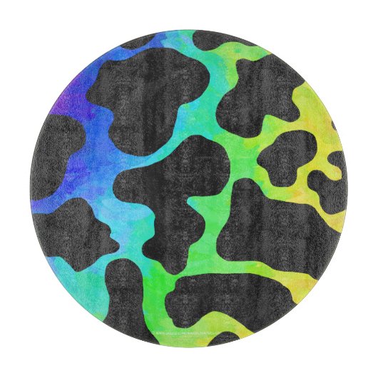 Kuhschwarz und Regenbogen Geschenke Schneidebrett (Vorderseite)