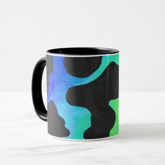 Kuhschwarz und Regenbogen Geschenke Tasse (Vorderseite Links)