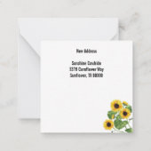 Kuhsonnenblume Änderung der Anschrift Mitteilungskarte (Rückseite)