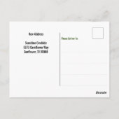Kuhsonnenblume Änderung der Anschrift Postkarte (Rückseite)
