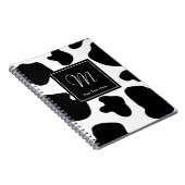 Kuhstellenmusternotizbuch | Monogramm-Tierdruck Notizblock (Rechte Seite)